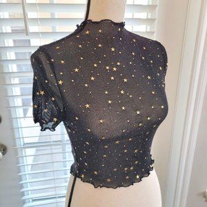 Galaxy Sheer Mesh Crop Top